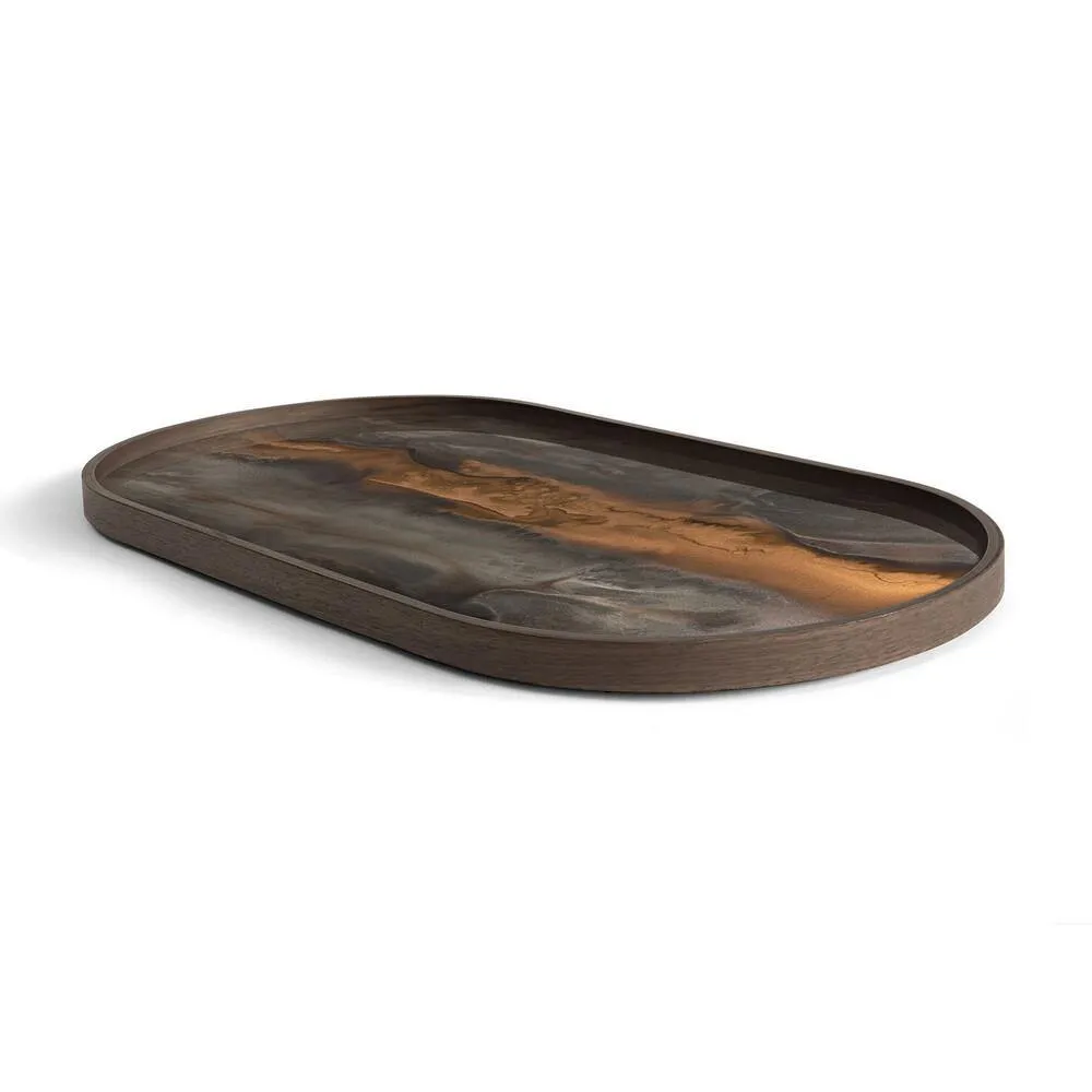 Bronze Organic Glass Oblong Tray