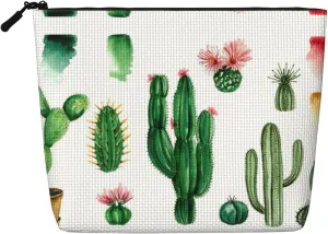 Cactus Print Cosmetic Bags for Women Large Capacity Purse Travel Toiletry Zipper Storage Pouch