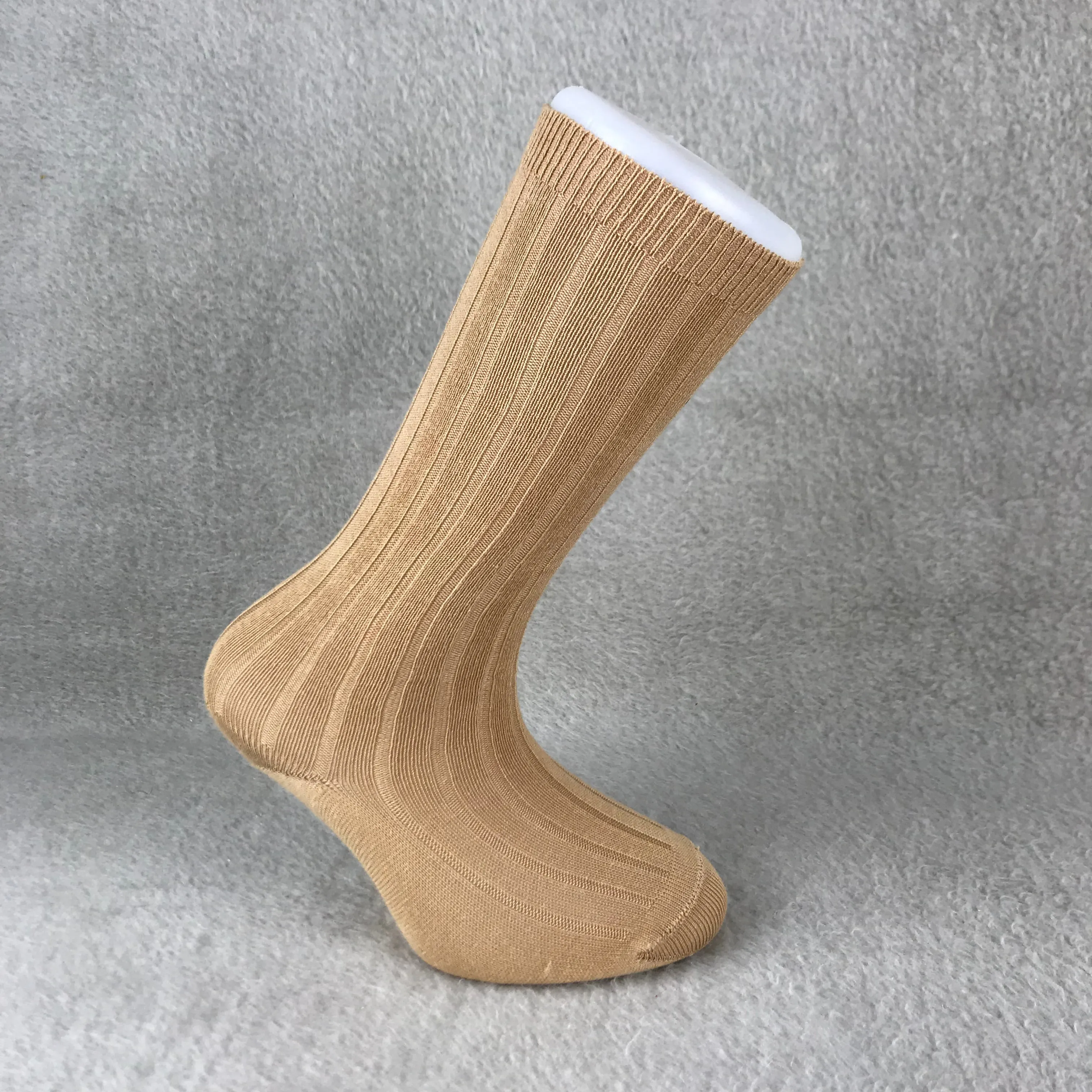 Camel Wide Ribbed Knee High Spanish Socks