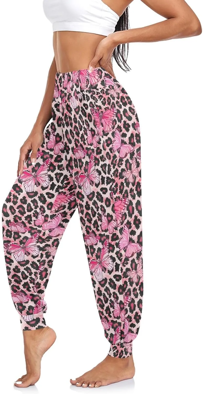 CHIFIGNO Cute Sweatpants for Women Hippie Pants Baggy Pants Harem Pants Casual Yoga Pants