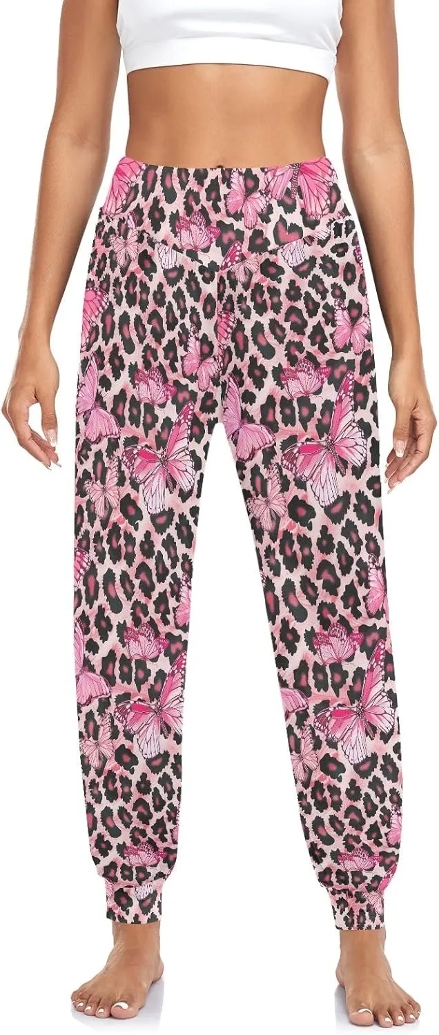 CHIFIGNO Cute Sweatpants for Women Hippie Pants Baggy Pants Harem Pants Casual Yoga Pants