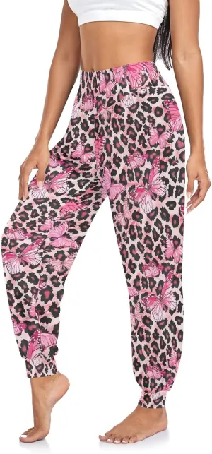 CHIFIGNO Cute Sweatpants for Women Hippie Pants Baggy Pants Harem Pants Casual Yoga Pants