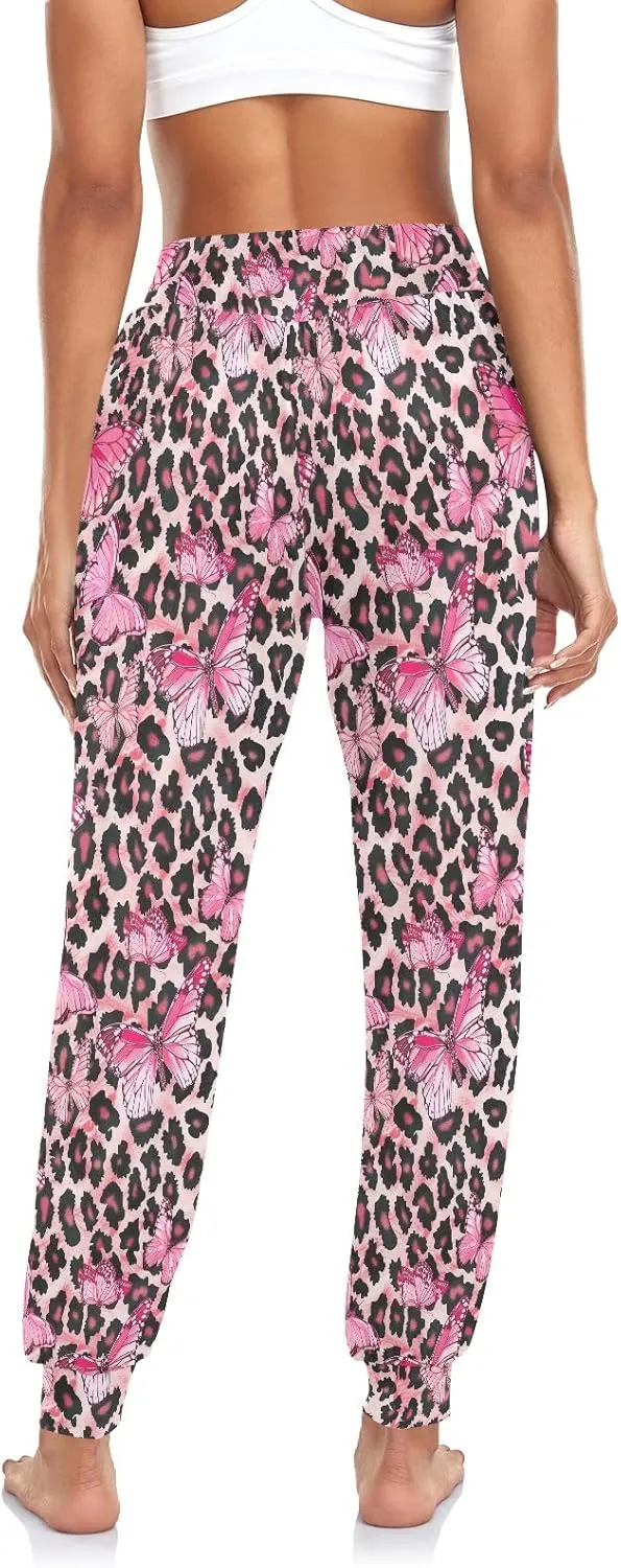 CHIFIGNO Cute Sweatpants for Women Hippie Pants Baggy Pants Harem Pants Casual Yoga Pants