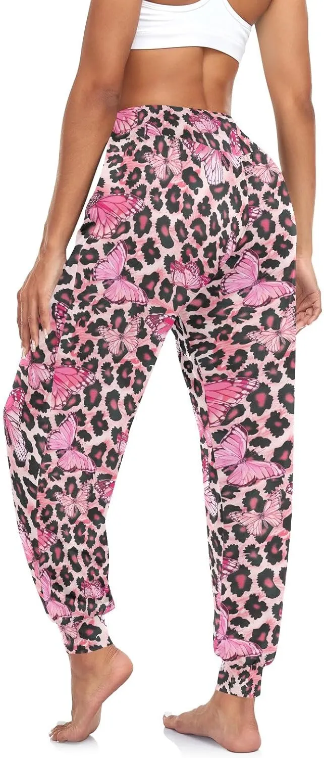 CHIFIGNO Cute Sweatpants for Women Hippie Pants Baggy Pants Harem Pants Casual Yoga Pants