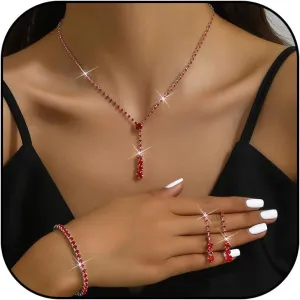 choice of all Wedding Jewelry Set for Brides Bridesmaids Silver Rhinestone Necklace Earrings Bracelet Sets Formal Costume Jewelry Prom Jewelry Sets for Women