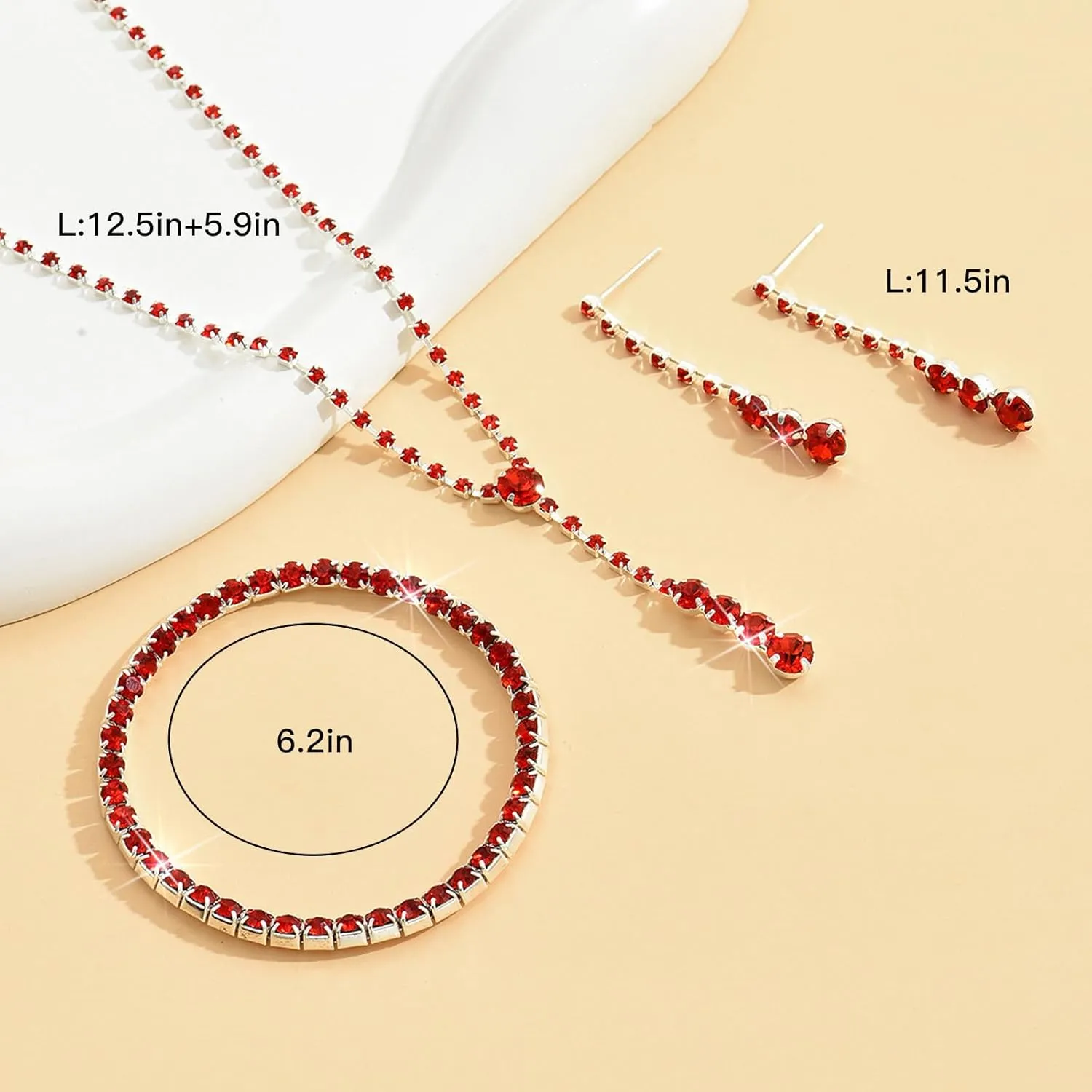 choice of all Wedding Jewelry Set for Brides Bridesmaids Silver Rhinestone Necklace Earrings Bracelet Sets Formal Costume Jewelry Prom Jewelry Sets for Women