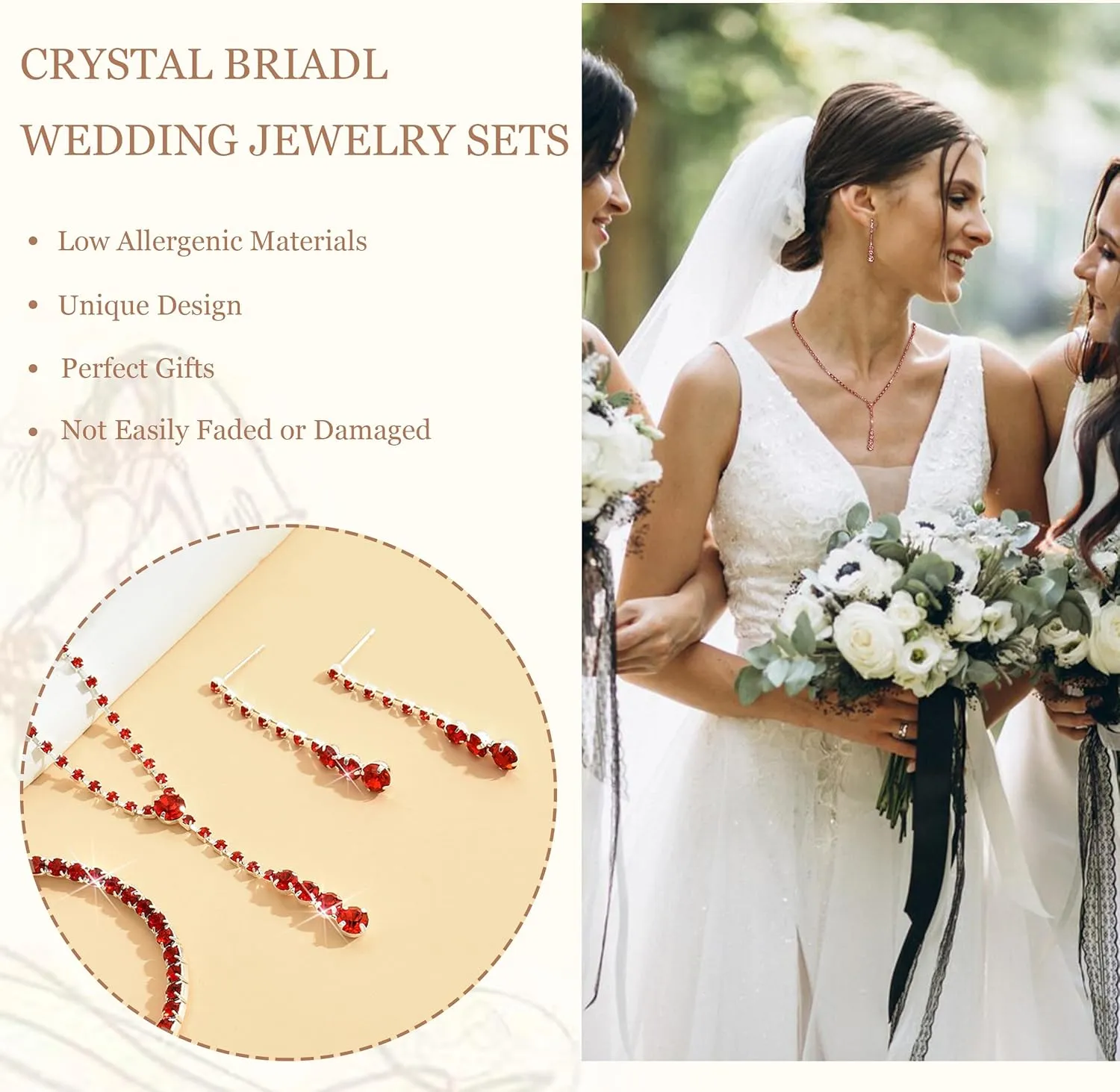 choice of all Wedding Jewelry Set for Brides Bridesmaids Silver Rhinestone Necklace Earrings Bracelet Sets Formal Costume Jewelry Prom Jewelry Sets for Women
