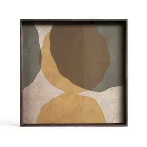 Cinnamon Overlapping Dots Small Square Glass Tray