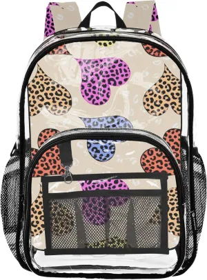 Clear Backpack Women Cute Kids Backpack Boys Girls School Clear Plastic Bag Pvc Abstract Hearts Print Spots