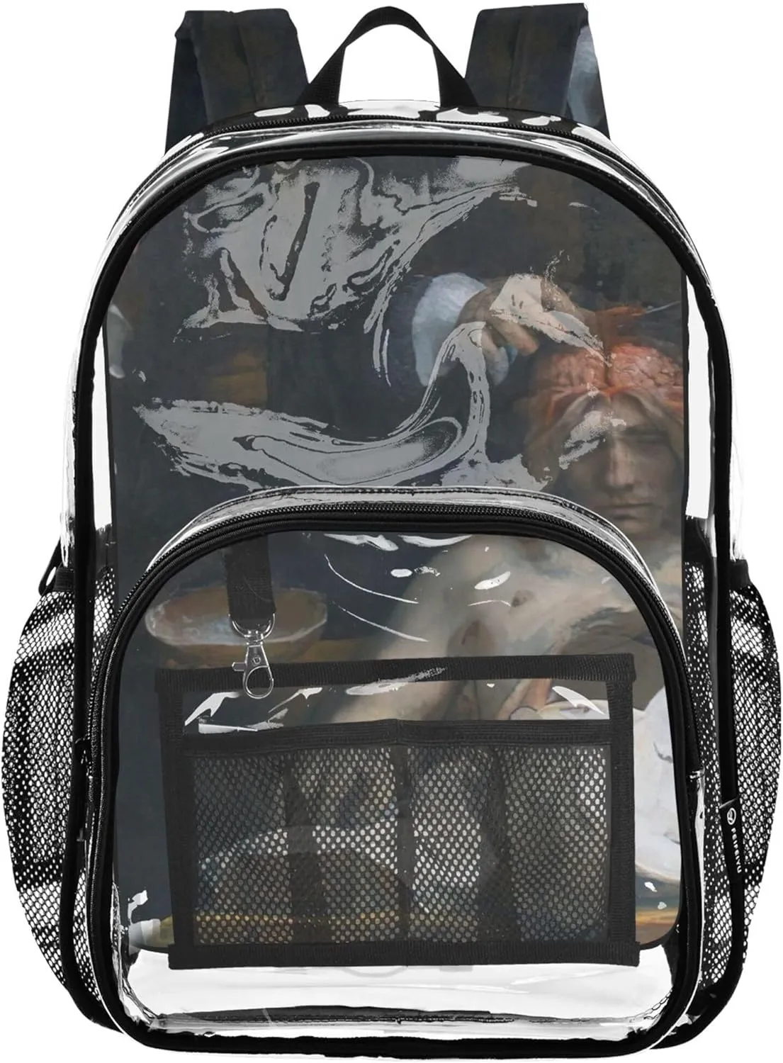 Clear Backpack Women Cute Rembrandt Anatomy Lesson Dr. Deijman Boys Backpacks for Girls Plastic School Clear Bookbag