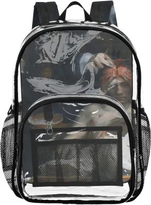 Clear Backpack Women Cute Rembrandt Anatomy Lesson Dr. Deijman Boys Backpacks for Girls Plastic School Clear Bookbag