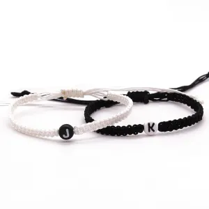 Couple Bracelets Initial Bracelets Personalized Matching Bracelets for Boyfriend Girlfriend Adjustable Bracelet for Best Friends Bracelet Friendship Bracelet Men Bracelets Gifts for Him