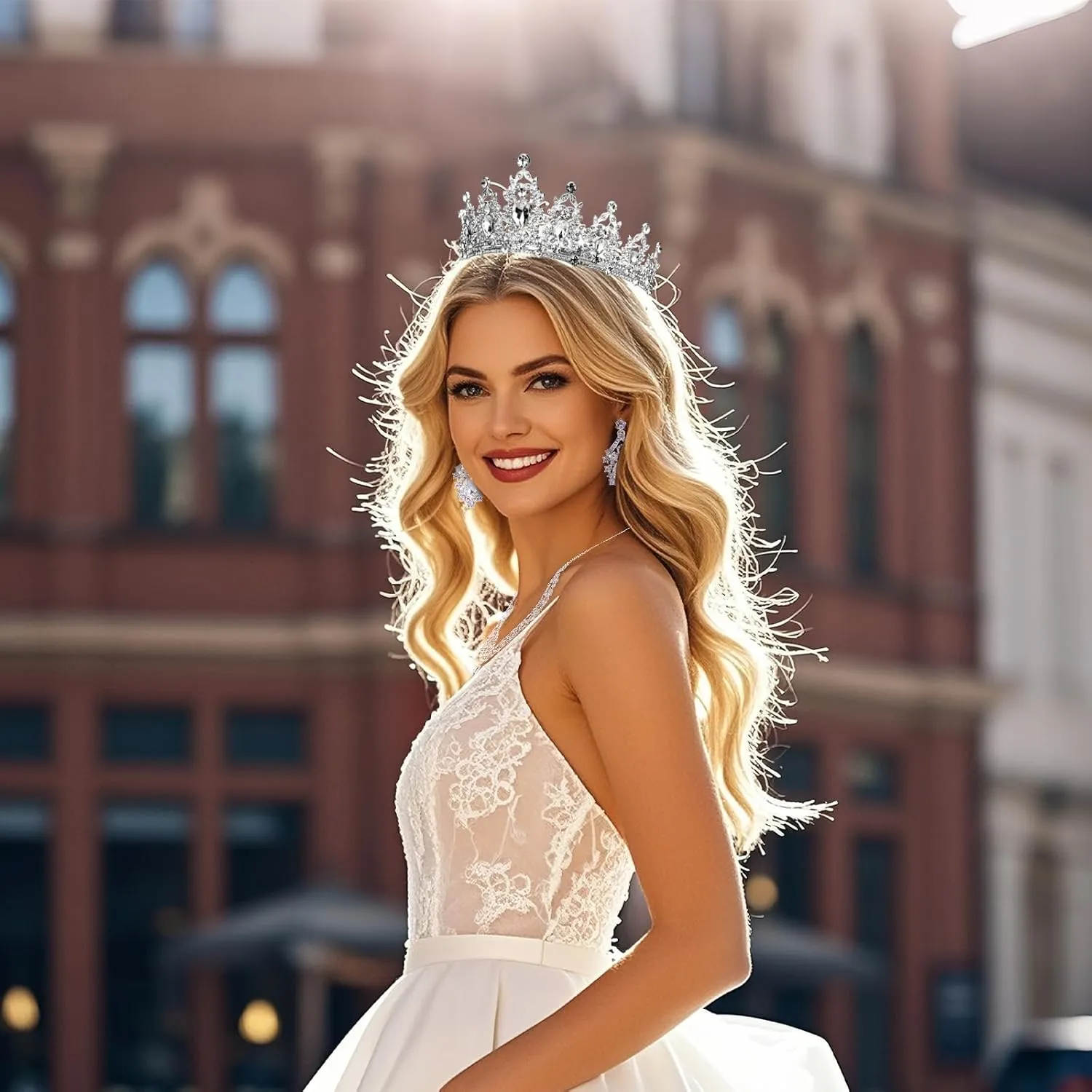 Crowns and Tiaras jewelry sets for Wedding princess birthday party Halloween Prom Pageant Jewelry for Women Crystal Bridal Jewelry Set for women