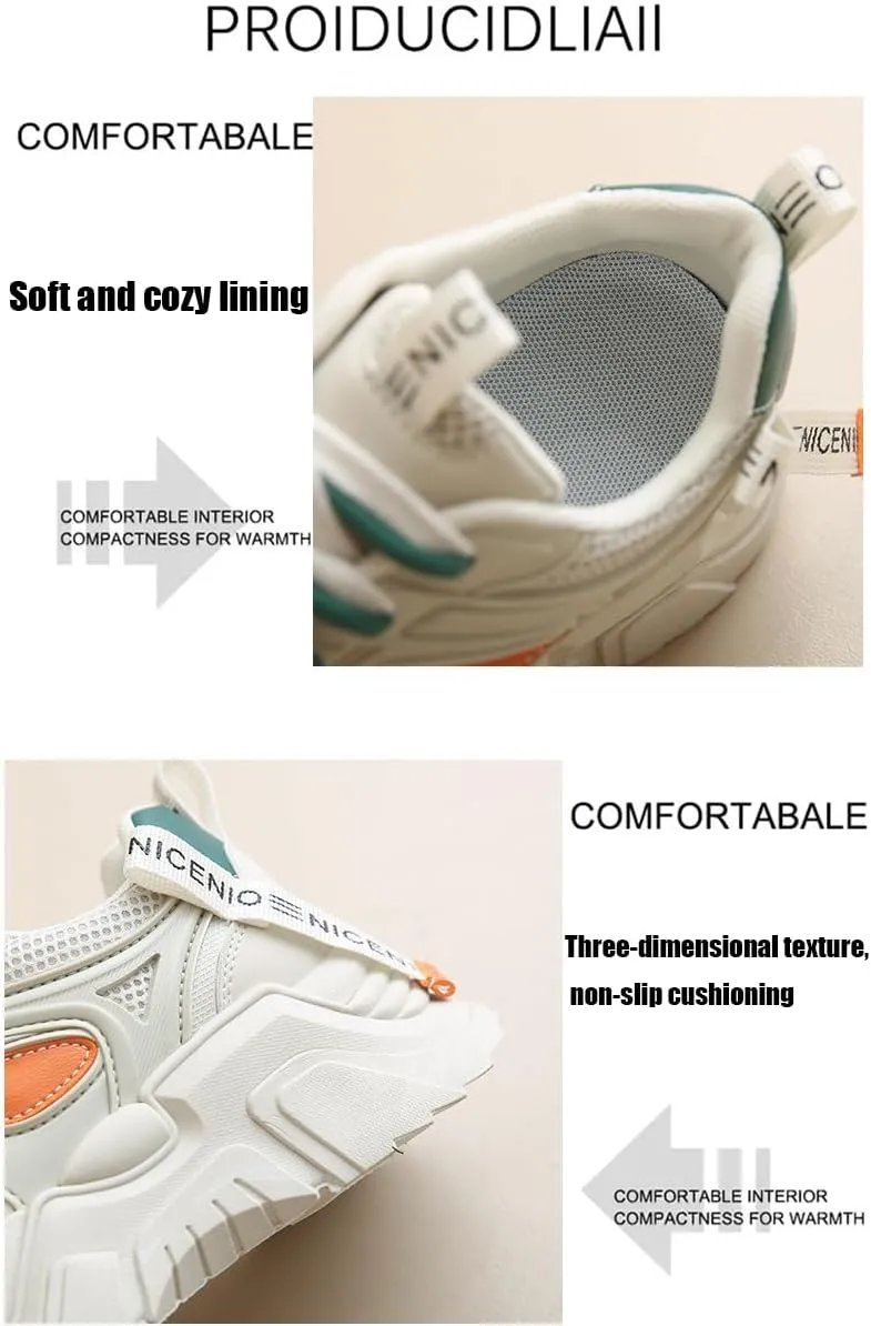 Cubicbee Women's Platform Lace up Sneaker Daddy Shoes,Non-Slip Mesh Breathable Running Tennis Shoes Casual Gym Workout Walking Shoes
