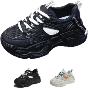Cubicbee Women's Platform Lace up Sneaker Daddy Shoes,Non-Slip Mesh Breathable Running Tennis Shoes Casual Gym Workout Walking Shoes