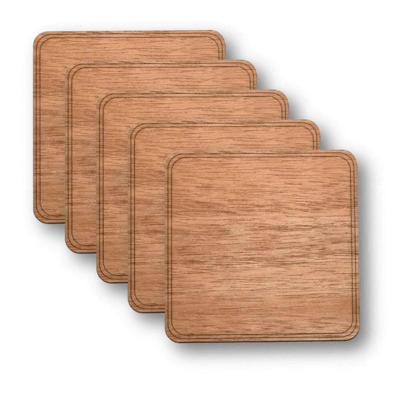 Customizable 4" Wood Coasters - 4-Pack