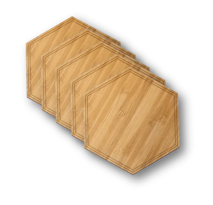 Customizable 4" Wood Coasters - 4-Pack