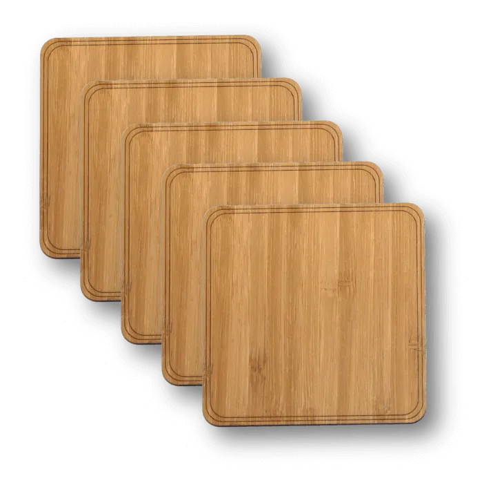 Customizable 4" Wood Coasters - 4-Pack