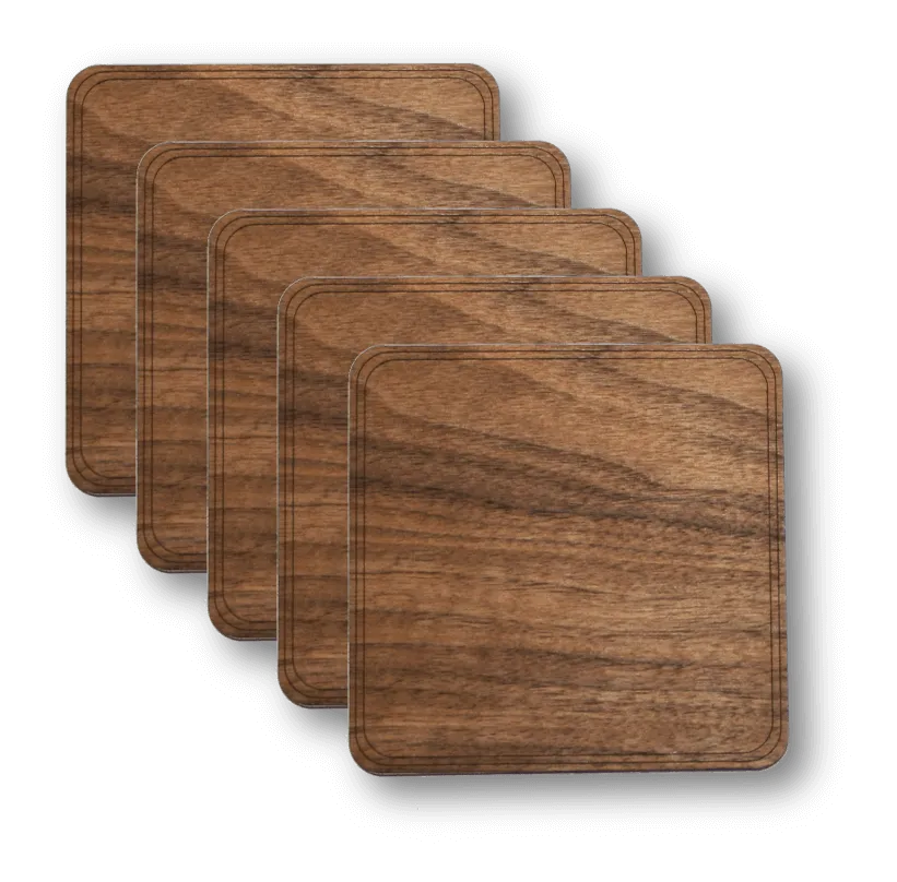 Customizable 4" Wood Coasters - 4-Pack
