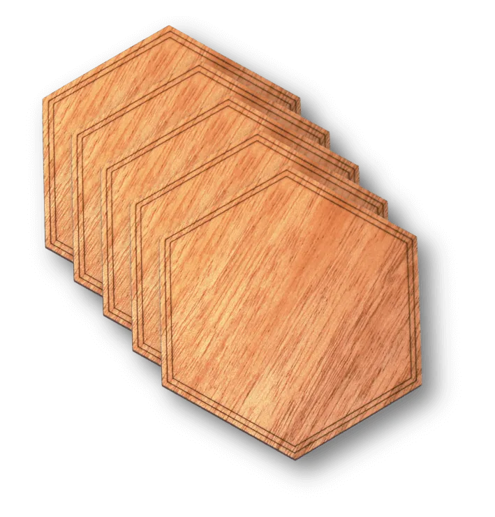 Customizable 4" Wood Coasters - 4-Pack