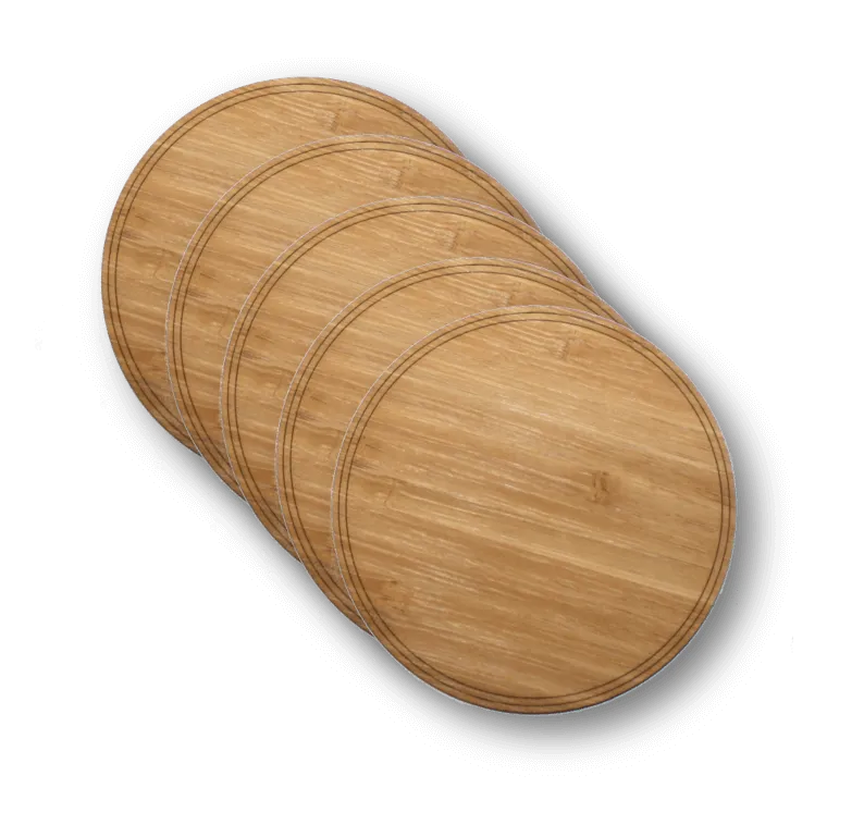 Customizable 4" Wood Coasters - 4-Pack