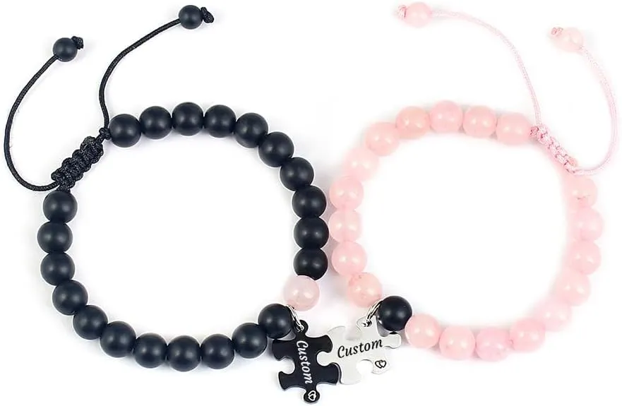 Customizable Bracelets for Couples,Relationship Bracelets for Couples Promise Bracelet for Him and Her,Matching Bracelets for Mom and Daughter Friendship Bracelets Custom Names