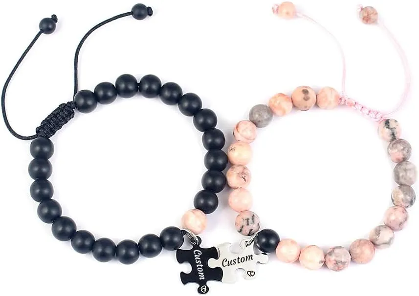 Customizable Bracelets for Couples,Relationship Bracelets for Couples Promise Bracelet for Him and Her,Matching Bracelets for Mom and Daughter Friendship Bracelets Custom Names