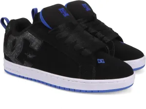 DC Men's Court Graffik Skate Shoe, Black/Blue, 11