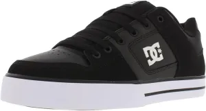 DC Men's Pure Low Top Lace Up Casual Skate Shoe Sneaker, Black/Black/White, 8