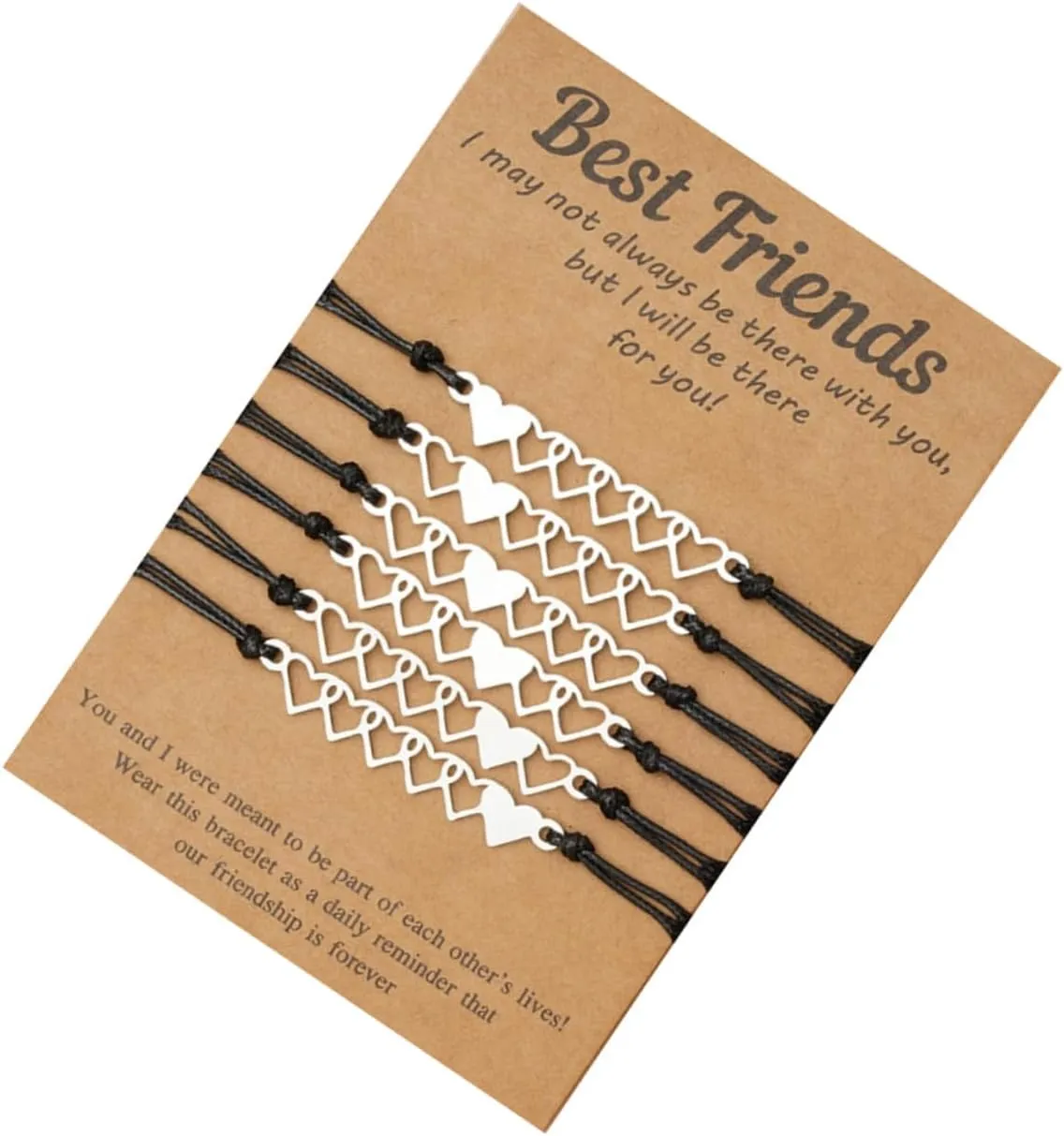Didiseaon 6Pcs Adjustable Friendship Bracelets Heart Charm for Women for Casual Formal Occasions present for Friends Skin Friendly Material Unique Style