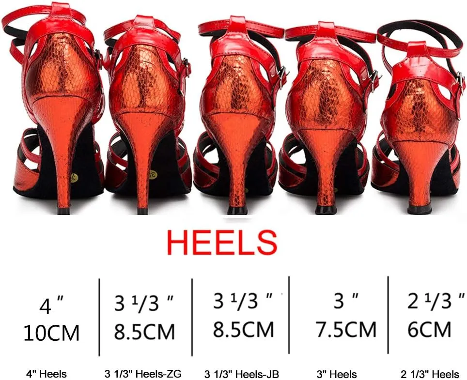 DKZSYIM Women's Latin Dance Shoes Ballroom Performance Rhinestone Wedding Dance Shoes,Model YCL403