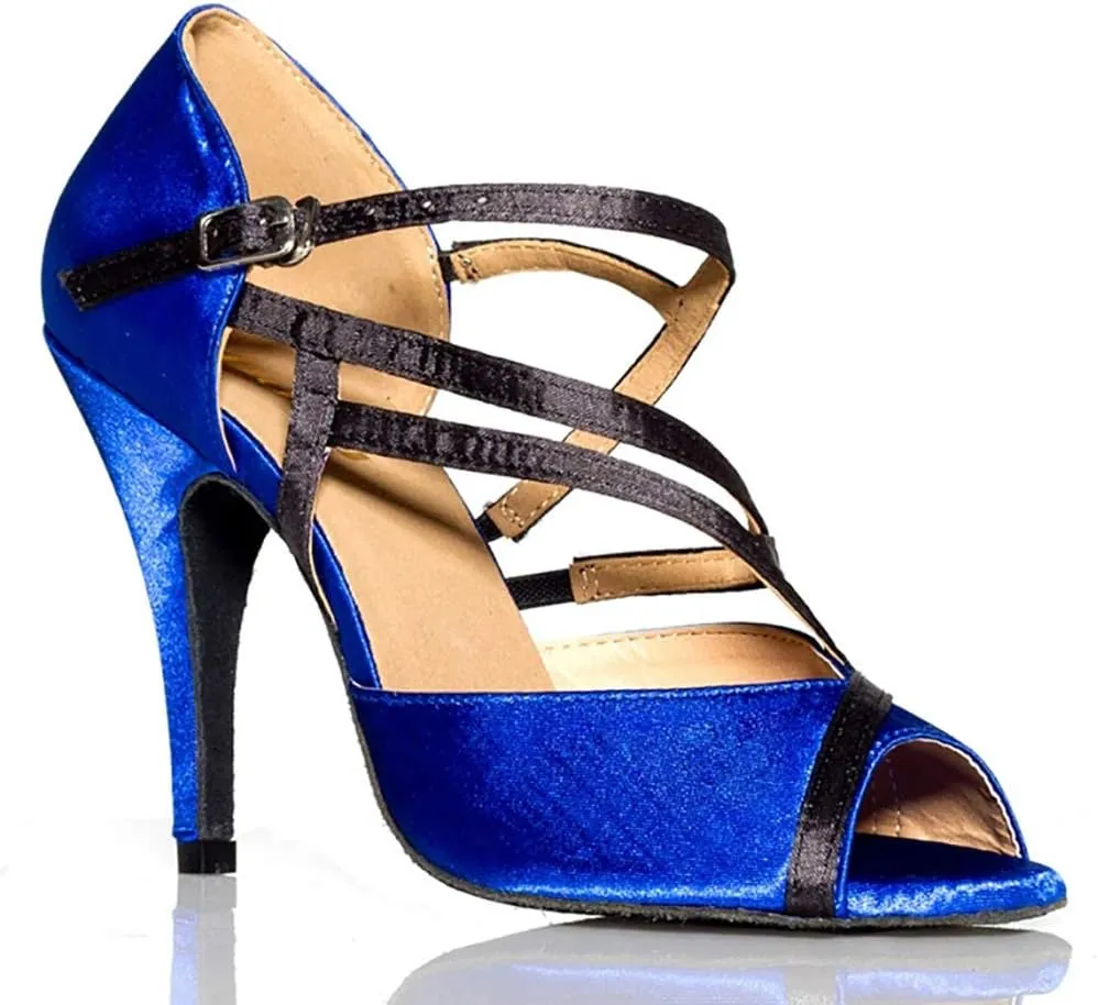 DKZSYIM Women's Latin Dance Shoes Ballroom Performance Salsa Party Dancing Shoes,Model YCL008