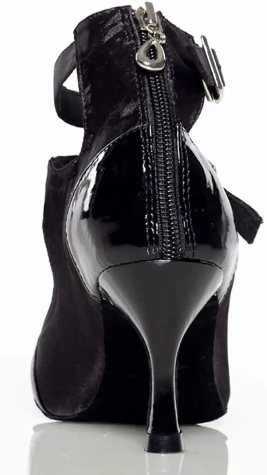DKZSYIM Women's Satin Latin Dance Shoes Ballroom Performance Dance Shoes,Model YCL014-L025