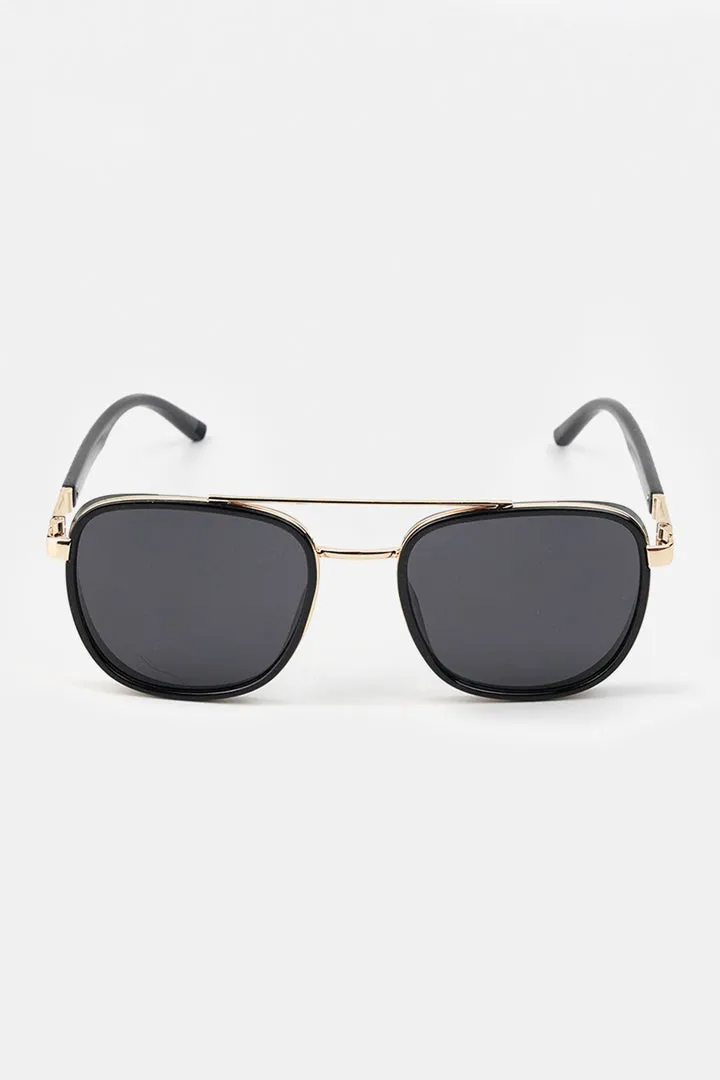 Double Bridge Square Sunglasses - Gold