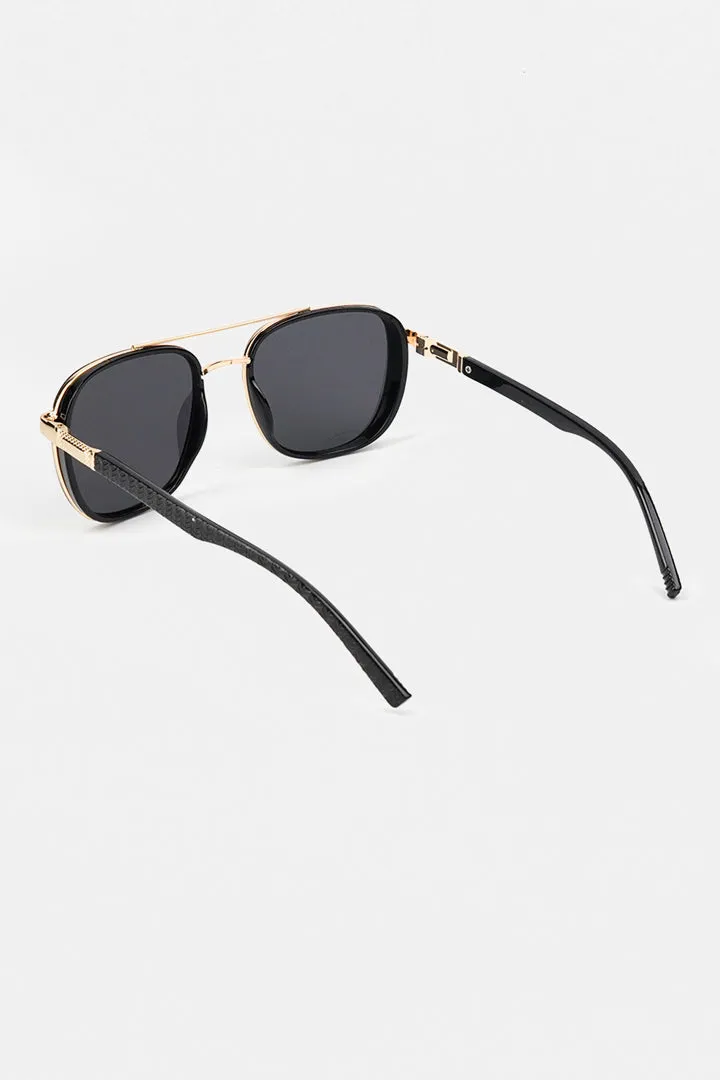 Double Bridge Square Sunglasses - Gold