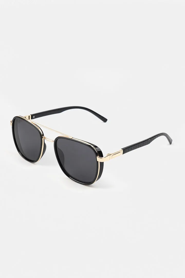 Double Bridge Square Sunglasses - Gold