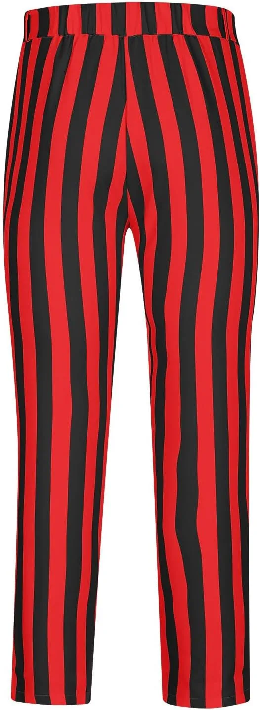 Dress Pants for Mens Stylish Stretch Dress Pants Slim Fit Striped Color Block Pants Casual Business Golf Pants
