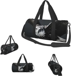Duffle Bags Black and white eagle Gym Bag for Men Women Waterproof Travel Duffle Bags Convertible Carry on Garment Bag for Travel Sports