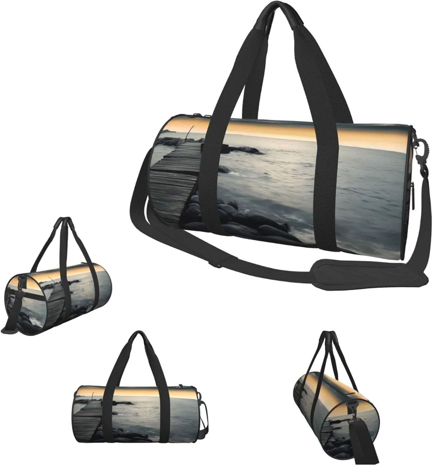 Duffle Bags Black Sea Gym Bag for Men Women Waterproof Travel Duffle Bags Convertible Carry on Garment Bag for Travel Sports