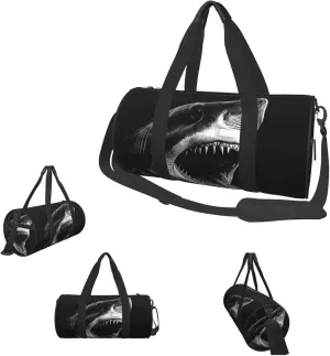 Duffle Bags Black shark head Gym Bag for Men Women Waterproof Travel Duffle Bags Convertible Carry on Garment Bag for Travel Sports