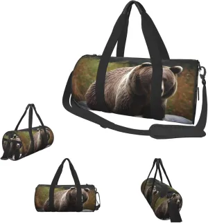 Duffle Bags Brown bear Gym Bag for Men Women Waterproof Travel Duffle Bags Convertible Carry on Garment Bag for Travel Sports