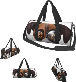 Duffle Bags Eye dog Gym Bag for Men Women Waterproof Travel Duffle Bags Convertible Carry on Garment Bag for Travel Sports