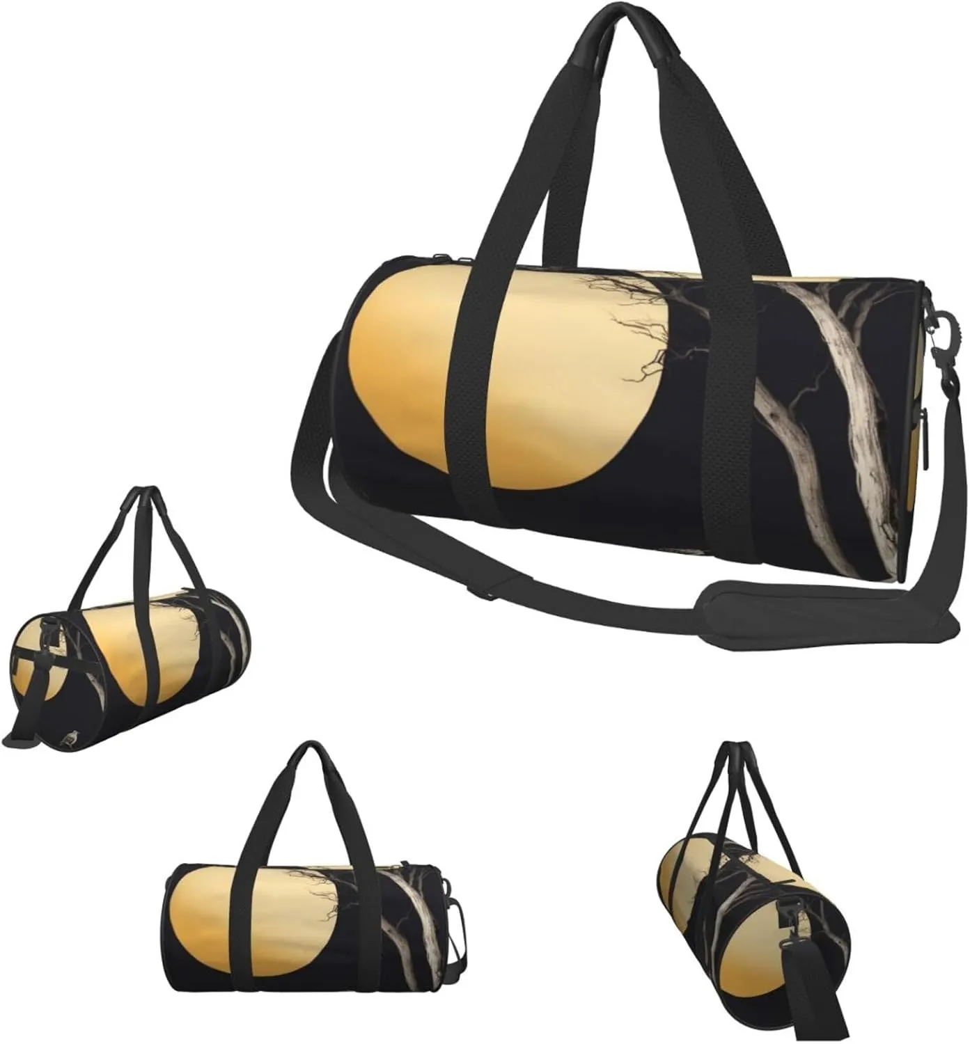 Duffle Bags Moon with Gull Gym Bag for Men Women Waterproof Travel Duffle Bags Convertible Carry on Garment Bag for Travel Sports