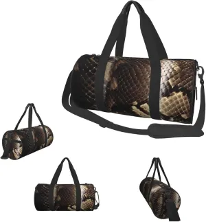 Duffle Bags Snake Skin Gym Bag for Men Women Waterproof Travel Duffle Bags Convertible Carry on Garment Bag for Travel Sports