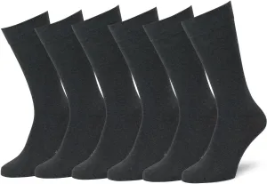 Easton Marlowe Men's Dress Socks - 6 Pack Black Combed Cotton Crew Socks Size 10-13