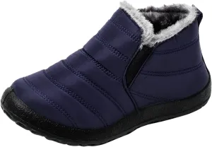 Eduavar Cowboy Boots for Women Cowboy Style, Western Boots Women Winter Snow Boots Casual Round Toe Warm Fleece Boots Shoes