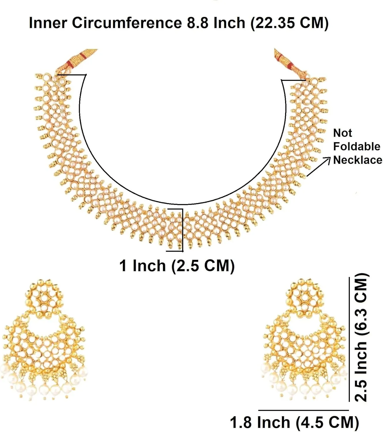 Efulgenz Indian Jewelry Sets for Women Beaded Bollywood Jewelry Faux Pearl Choker Necklace Traditional Crystal Choker Necklace Earrings Wedding Jewelry Sets for Women