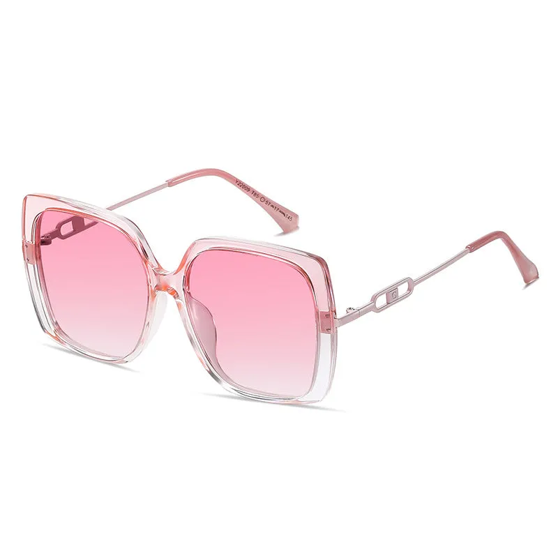 Fashion Large Framed Metal Polarized Sunglasses