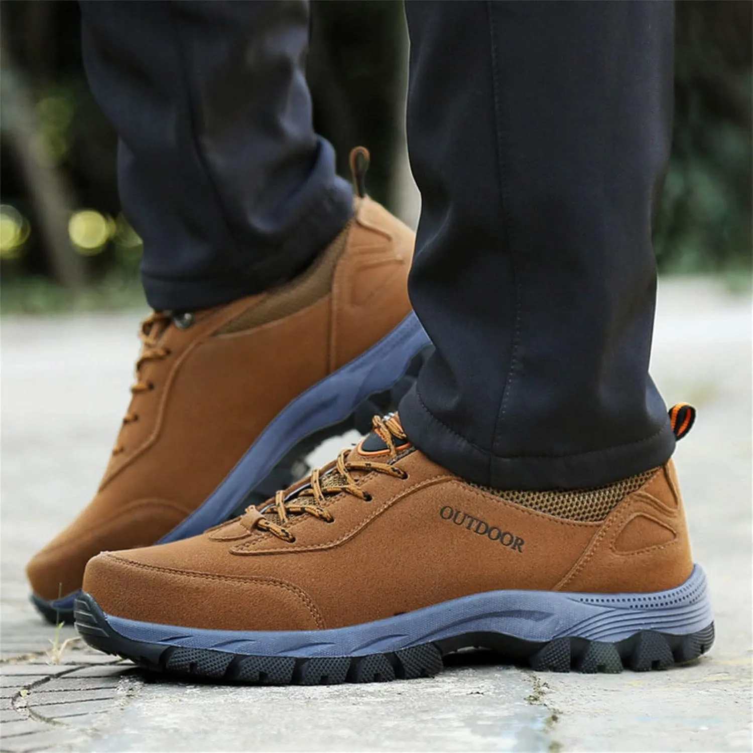 Fashion Summer and Men Hiking Shoes Solid Color Lace Up Flat Bottom Comfortable Non Slip Mens Sneaker Boots