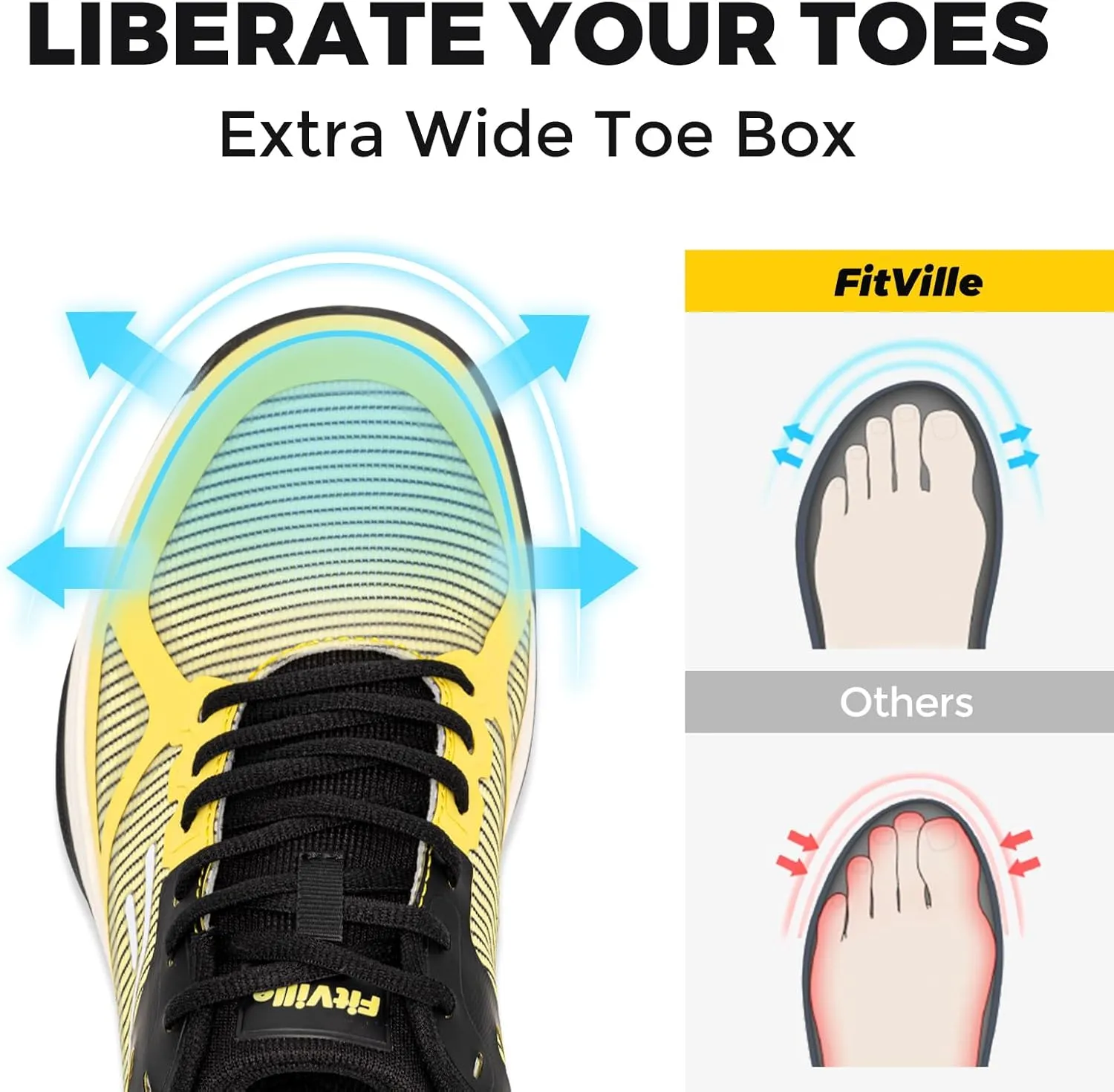 FitVille Extra Wide Pickleball Shoes for Men, All Court Tennis Sneakers Shoes with Arch Support
